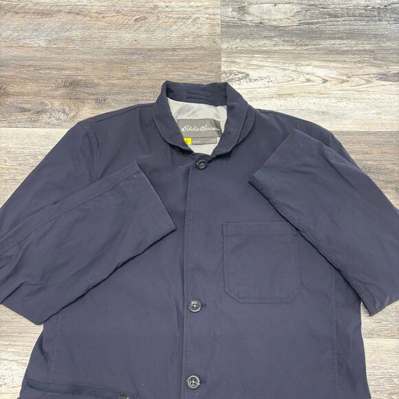 Eddie Bauer Travex Blue Men 42 Mesh Nylon Blend Stretch Sport Coat Travel Blazer - Picture 1 of 12